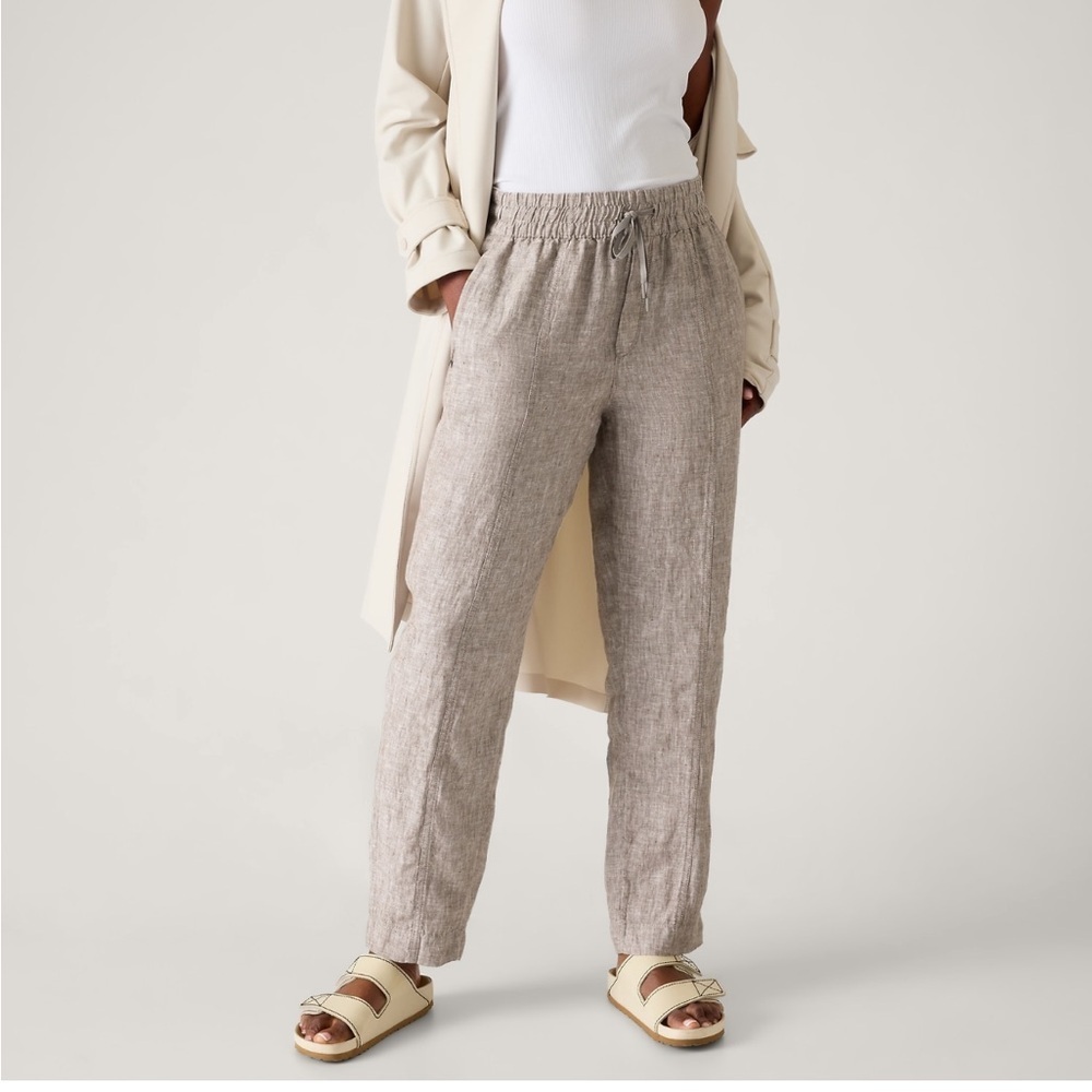 NWT ❤️ Athleta - Retreat Linen High Rise Ankle Pants - L